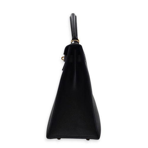 Sellier Kelly 28 Black in Epsom Gold hardware CL2605-21210 3