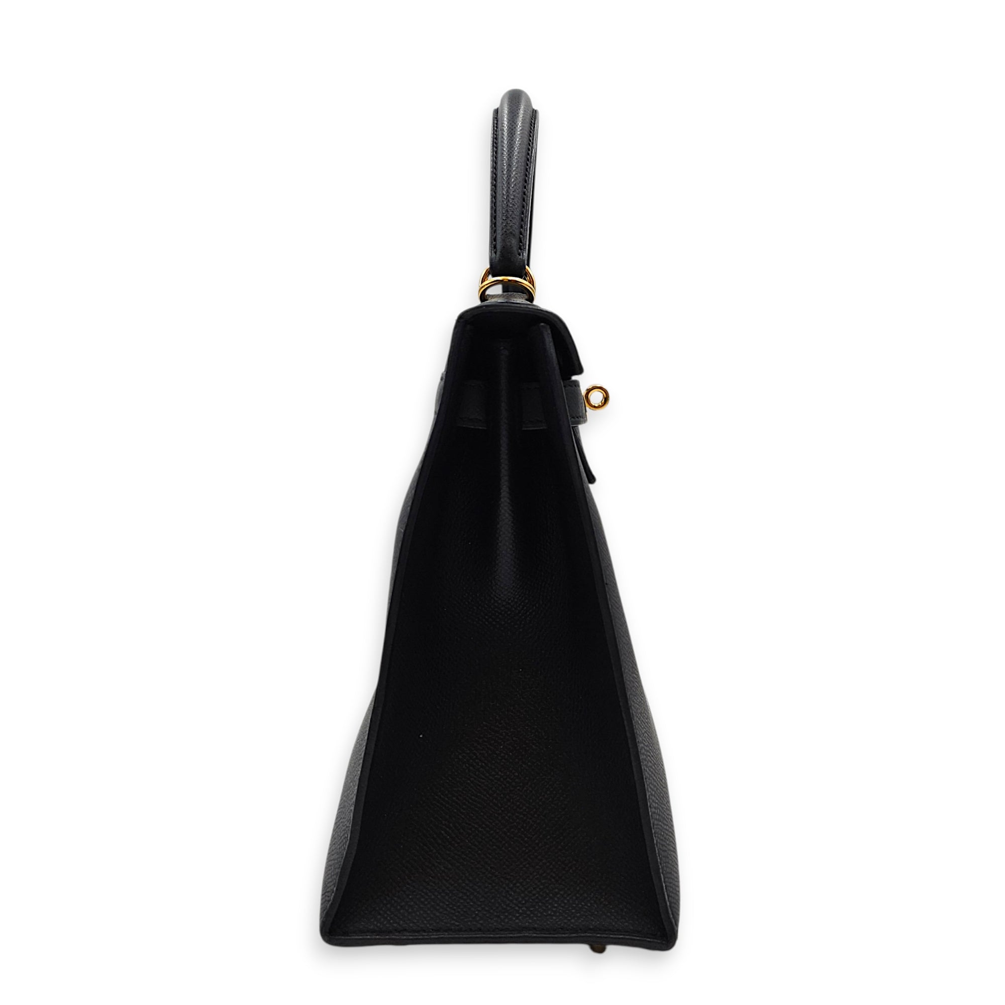 Sellier Kelly 28 Black in Epsom Gold hardware CL2605-21210 4