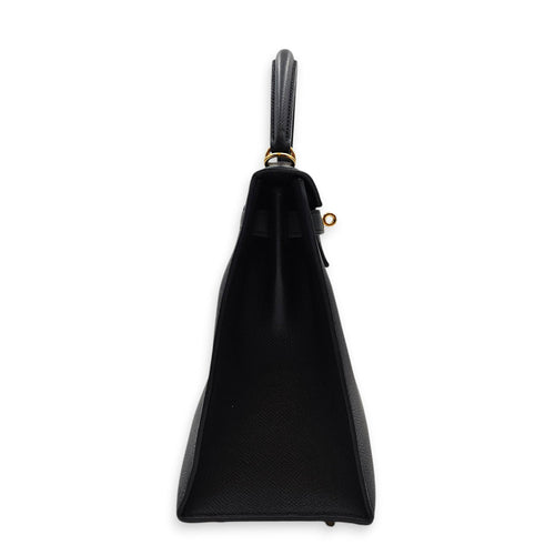 Sellier Kelly 28 Black in Epsom Gold hardware CL2605-21210 4