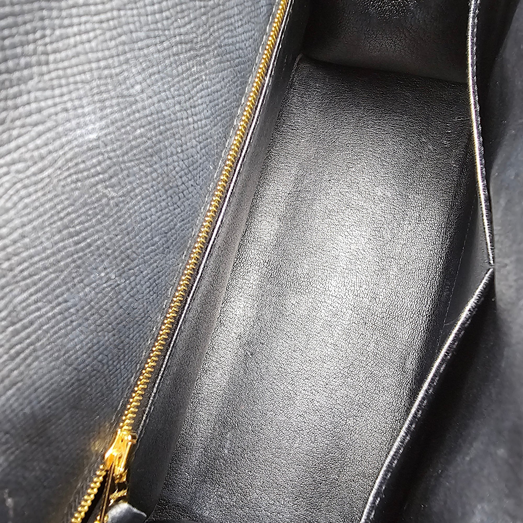 Sellier Kelly 28 Black in Epsom Gold hardware CL2605-21210 6