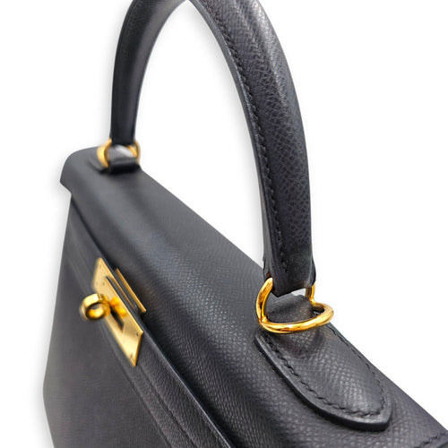 Sellier Kelly 28 Black in Epsom Gold hardware CL2605-21210 8