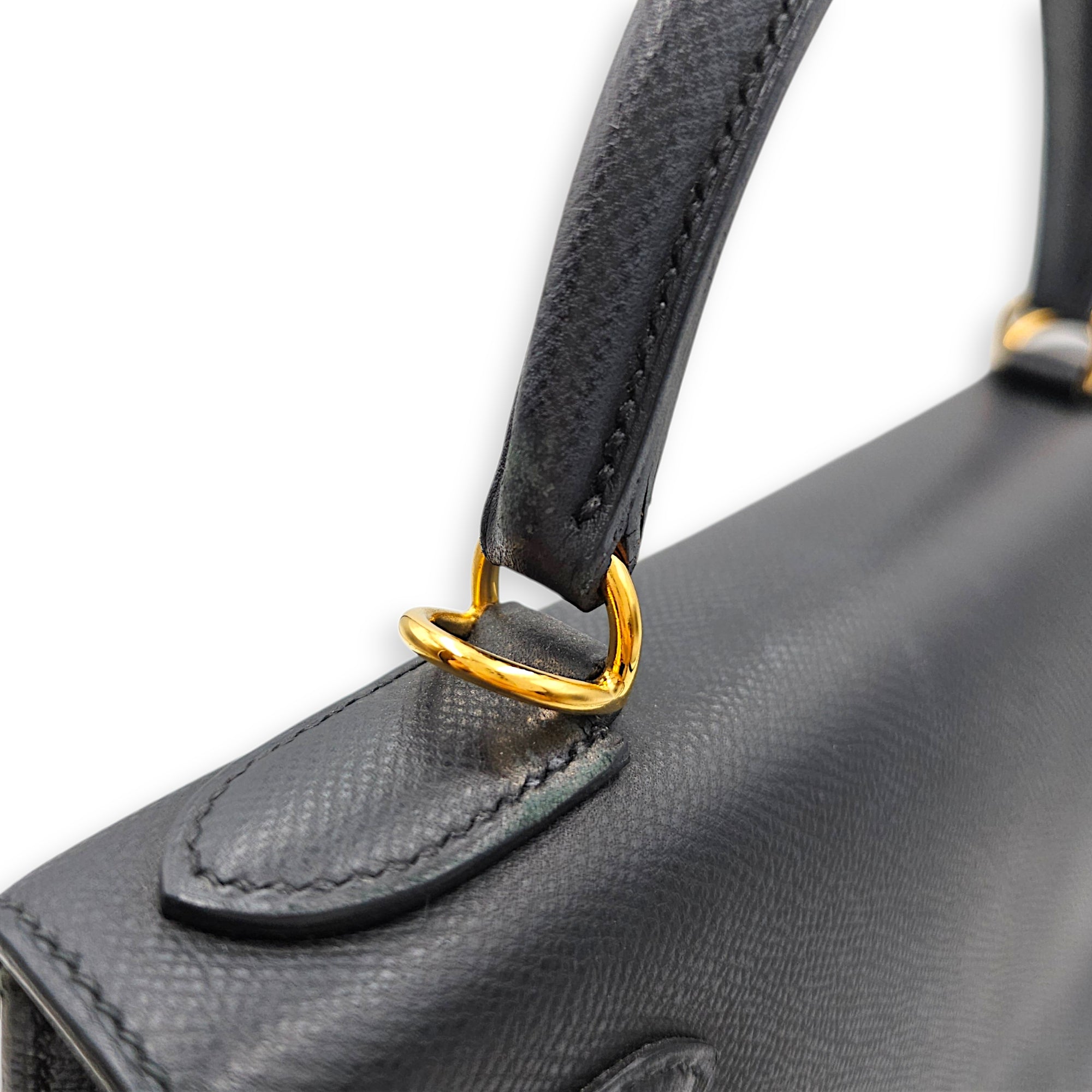 Sellier Kelly 28 Black in Epsom Gold hardware CL2605-21210 9
