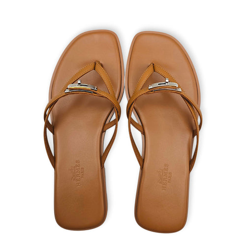 Miss Sandal. Sz: 36.5 Naturel Sandals in Calfskin Palladium hardware