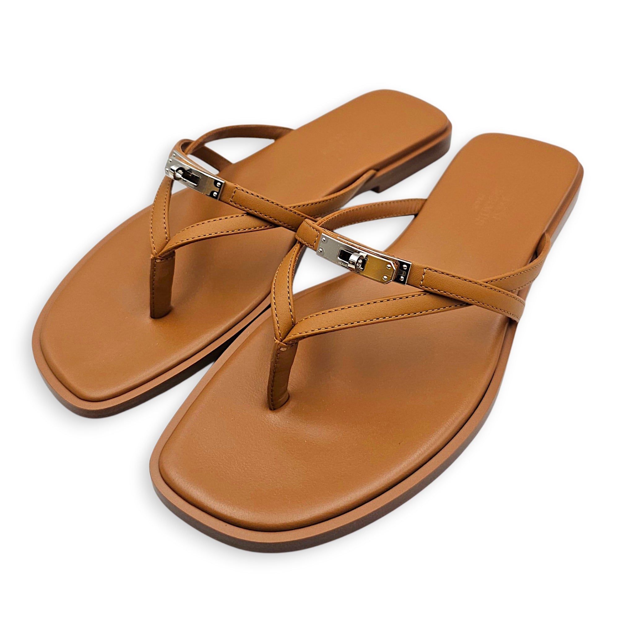 Miss Sandal. Sz: 36.5 Naturel Sandals in Calfskin Palladium hardware