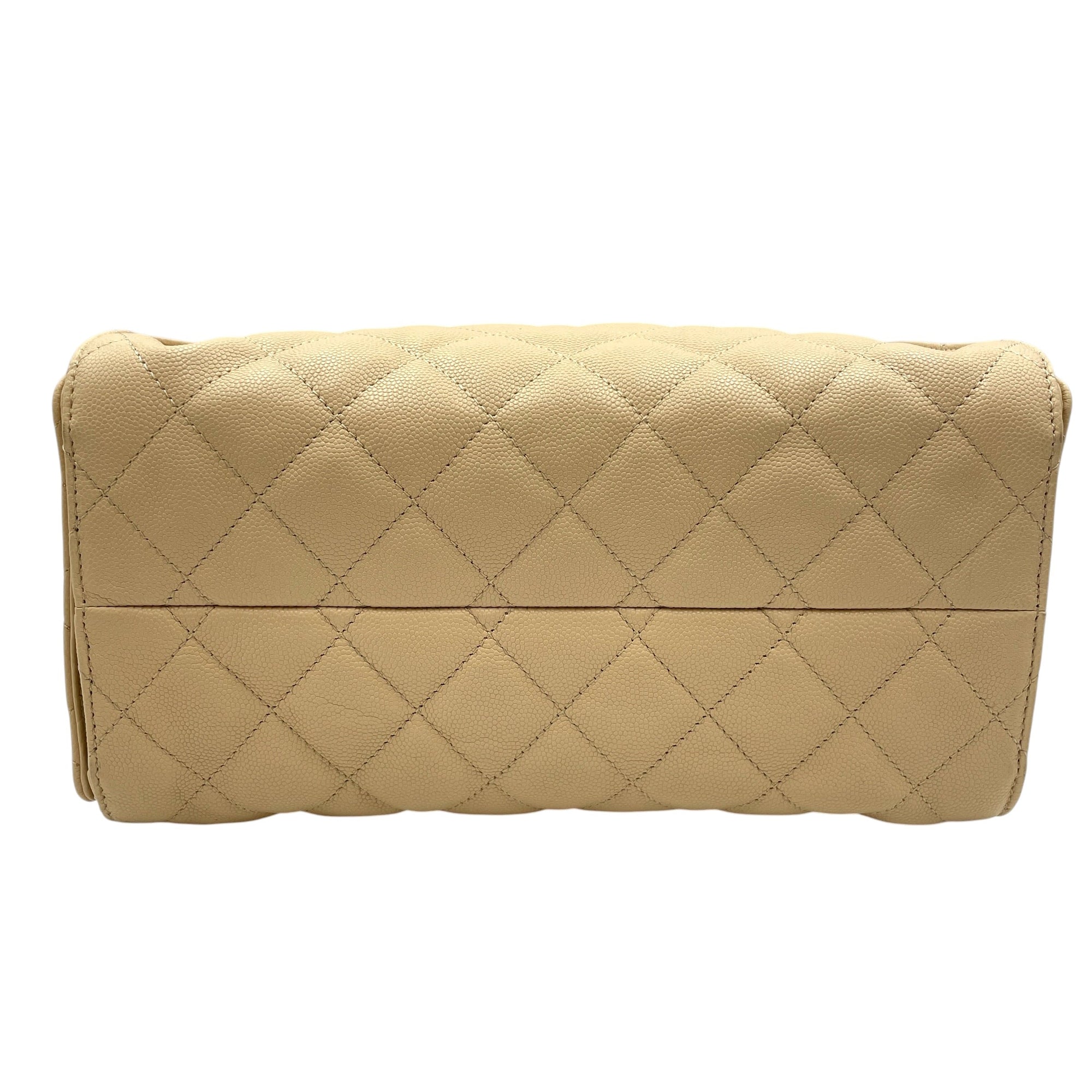 C25 Small Beige Shoulder Bag in Caviar Leather Gold hardware CL2605-21218 3