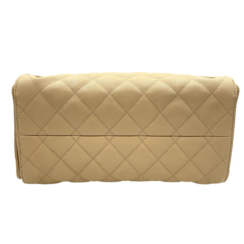 C25 Small Beige Shoulder Bag in Caviar Leather Gold hardware CL2605-21218 3