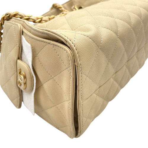 C25 Small Beige Shoulder Bag in Caviar Leather Gold hardware CL2605-21218 6