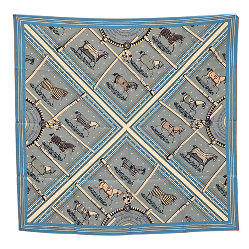 Couvertures et Tenues de Jour Bandana Gris Bleute/Caramel/Vert Double Face Scarf CL2605-21223 3