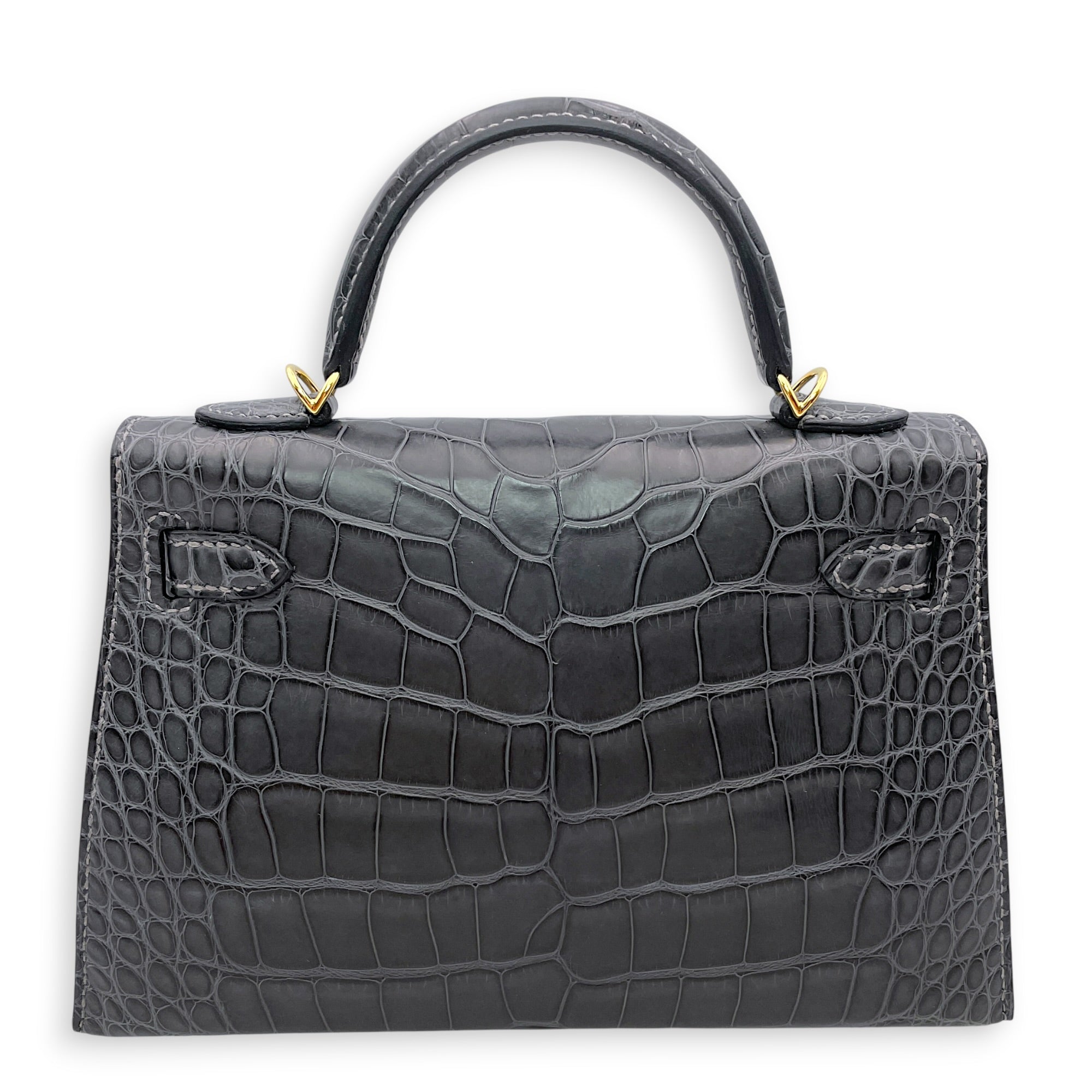 Sellier Kelly 20 Graphite in Matte Alligator Gold hardware CL2605-21235 2