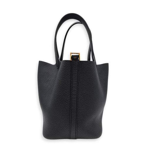 Picotin 18 Black in Clemence Gold hardware