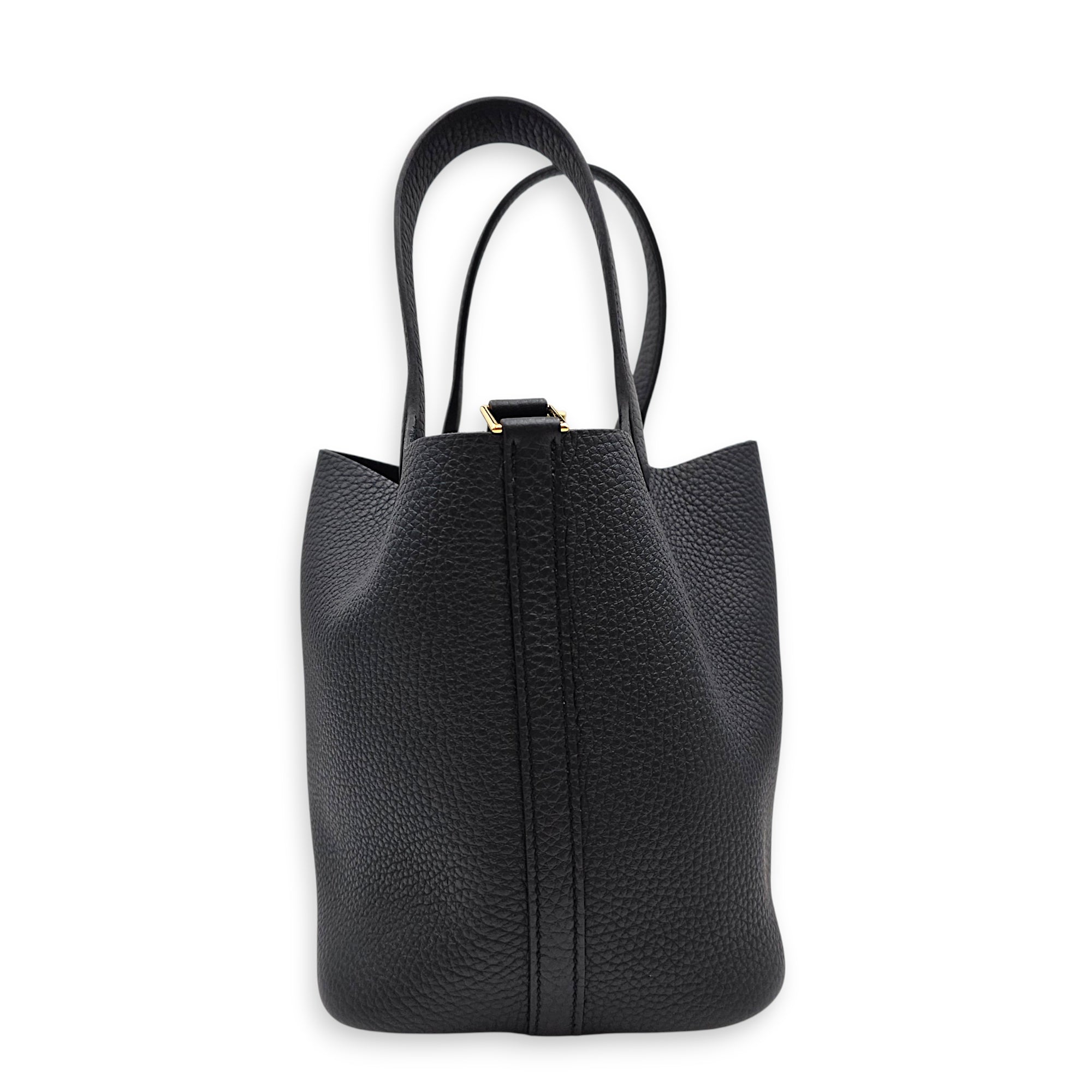 Picotin 18 Black in Clemence Gold hardware