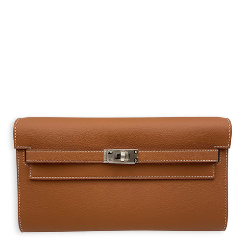 Kelly To Go Gold Crossbody Bag in Evercolor Palladium hardware CL2605-21239 1