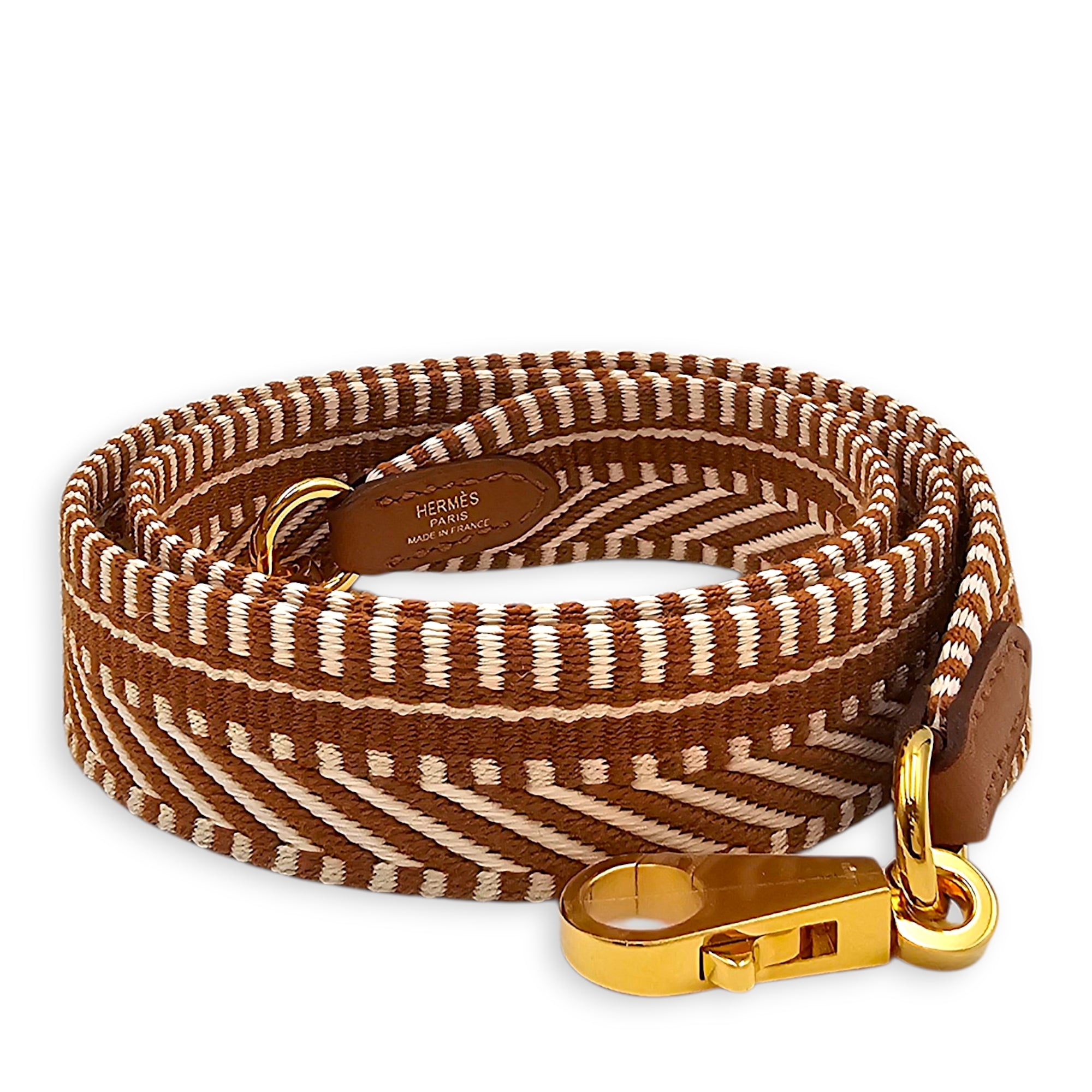 Sangle Cavale 25mm by 70cm Gold Bag Accessory in Swift Gold hardware