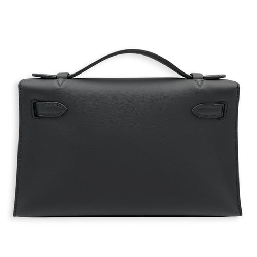 Kelly Pochette Black in Swift Gold hardware CL2605-21253 2