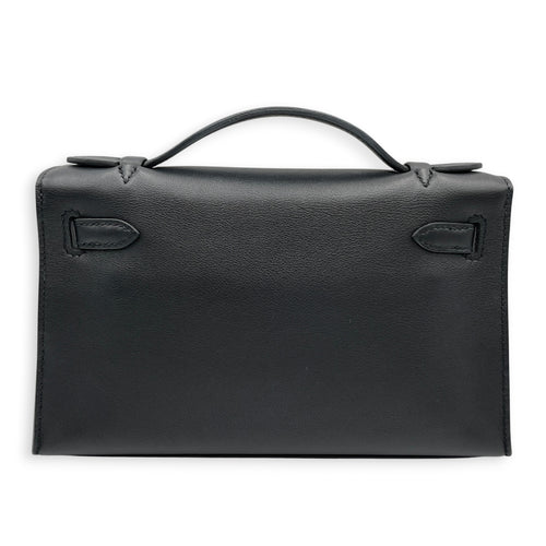 Kelly Pochette Black in Swift Gold hardware