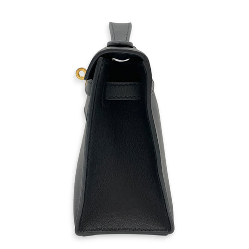 Kelly Pochette Black in Swift Gold hardware