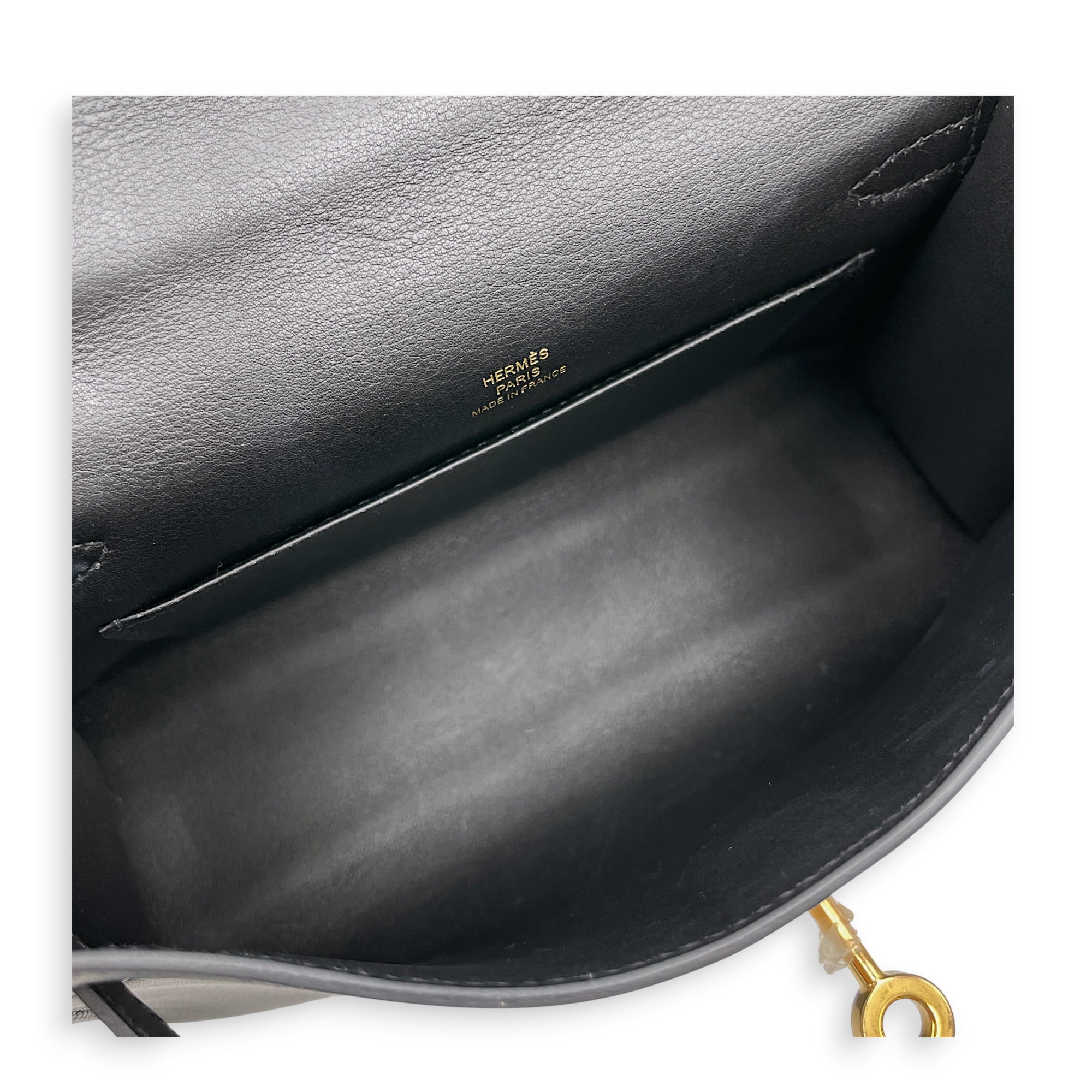 Kelly Pochette Black in Swift Gold hardware