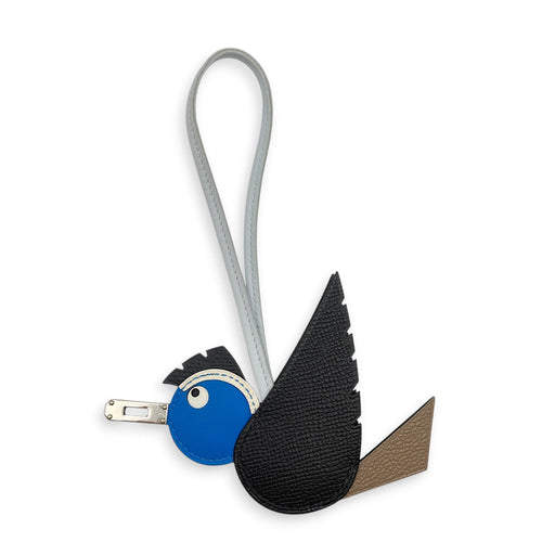 Bird Charm Noir/Etoupe/Blue Hydra Bag Accessory in Epsom/Swift/Chevre Palladium hardware CL2605-21260 1