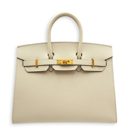 Sellier Birkin 25 Craie in Epsom Gold hardware