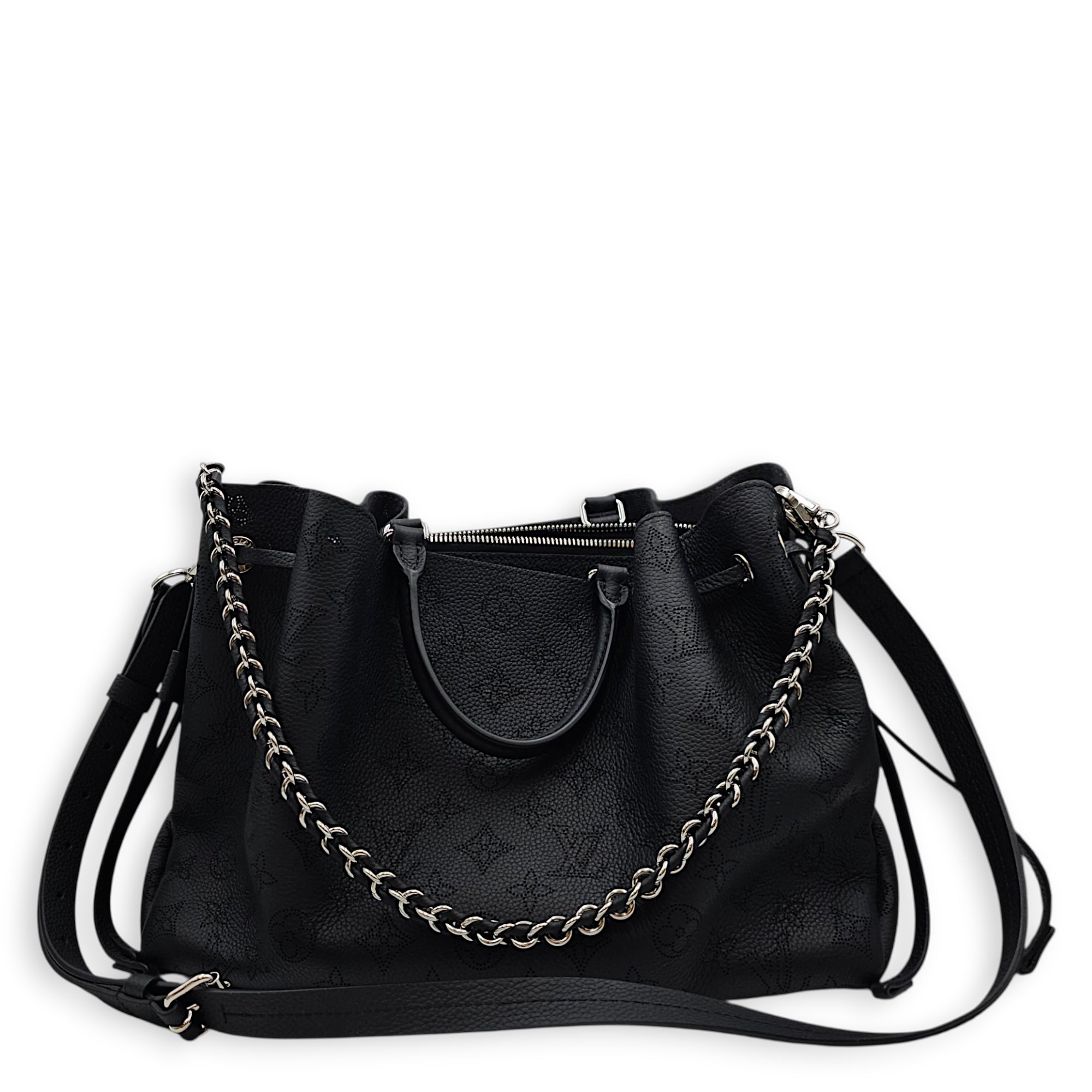 Bella Tote Mahina Black Shoulder Bag in Calfskin Silver hardware CL2605-21264 8