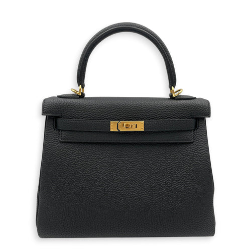 Kelly 25 Black in Togo Gold hardware CL2605-21272 1