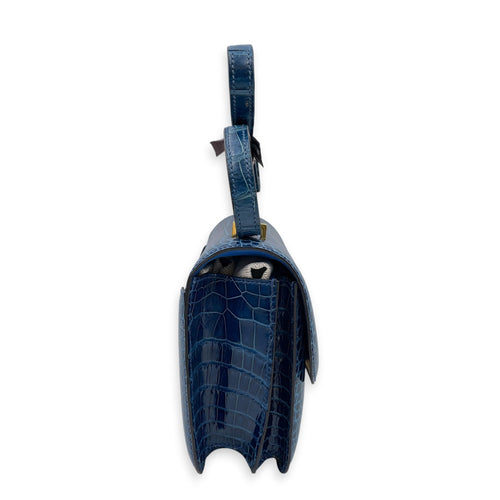 Constance 18 Blue Mykonos in Shiny Alligator Gold hardware CL2605-21280 3