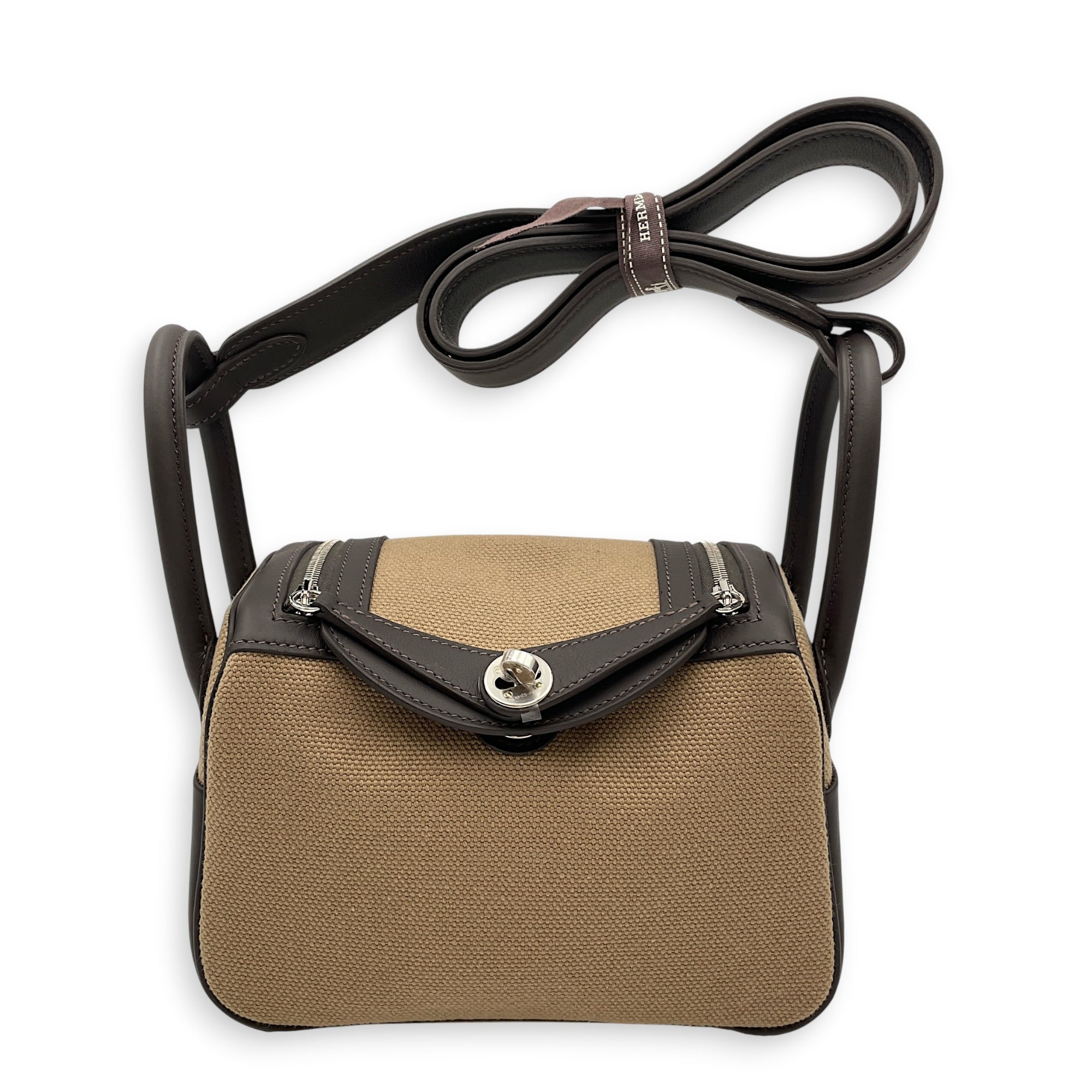 Lindy II Mini Bai brun/Mousse in Swift/Toile Goeland Palladium hardware CL2605-21287 3