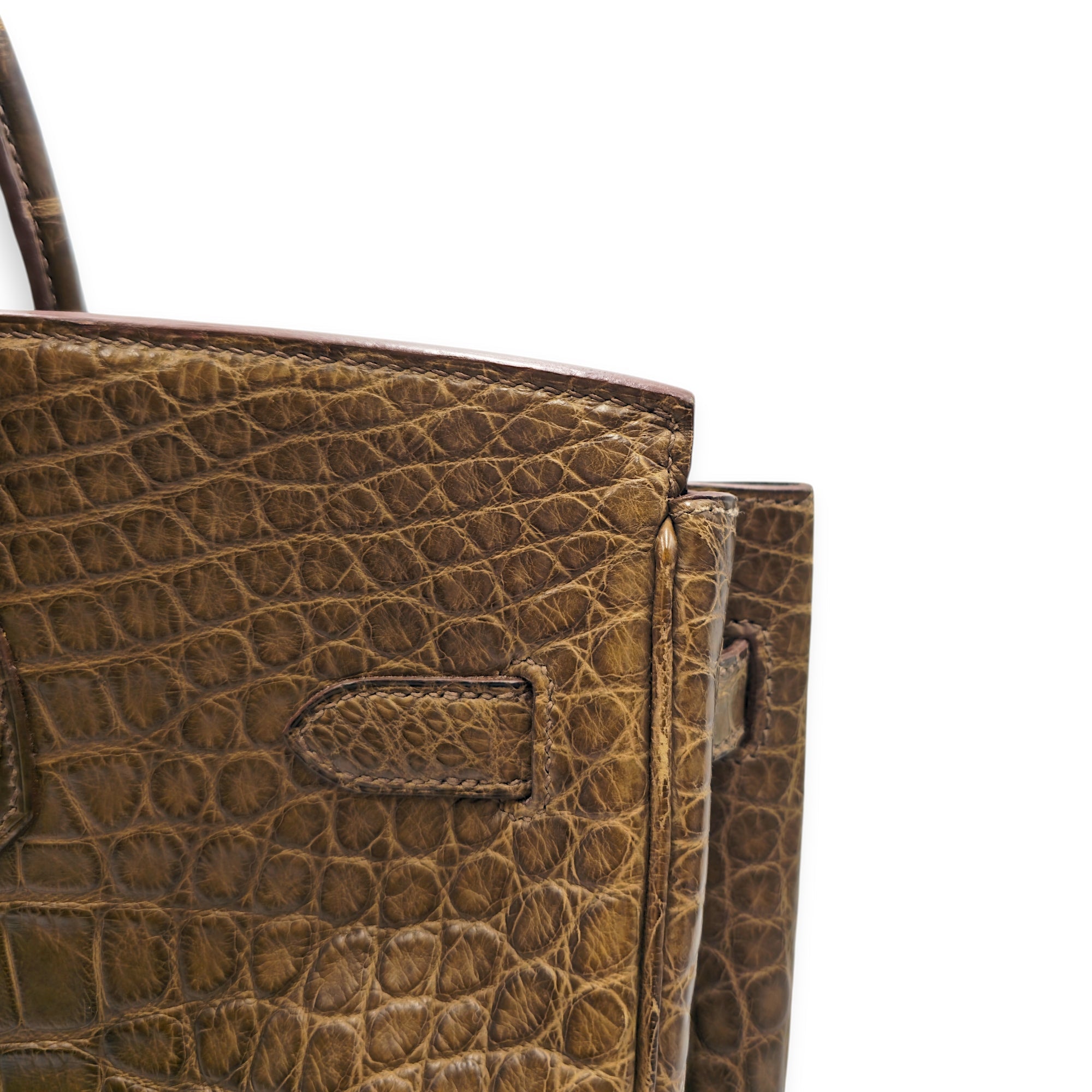 Birkin 35 Gris elephant in Matte Alligator Palladium hardware CL2605-21288 10