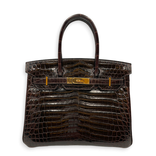 Birkin 30 Ebene in Shiny Niloticus Gold hardware