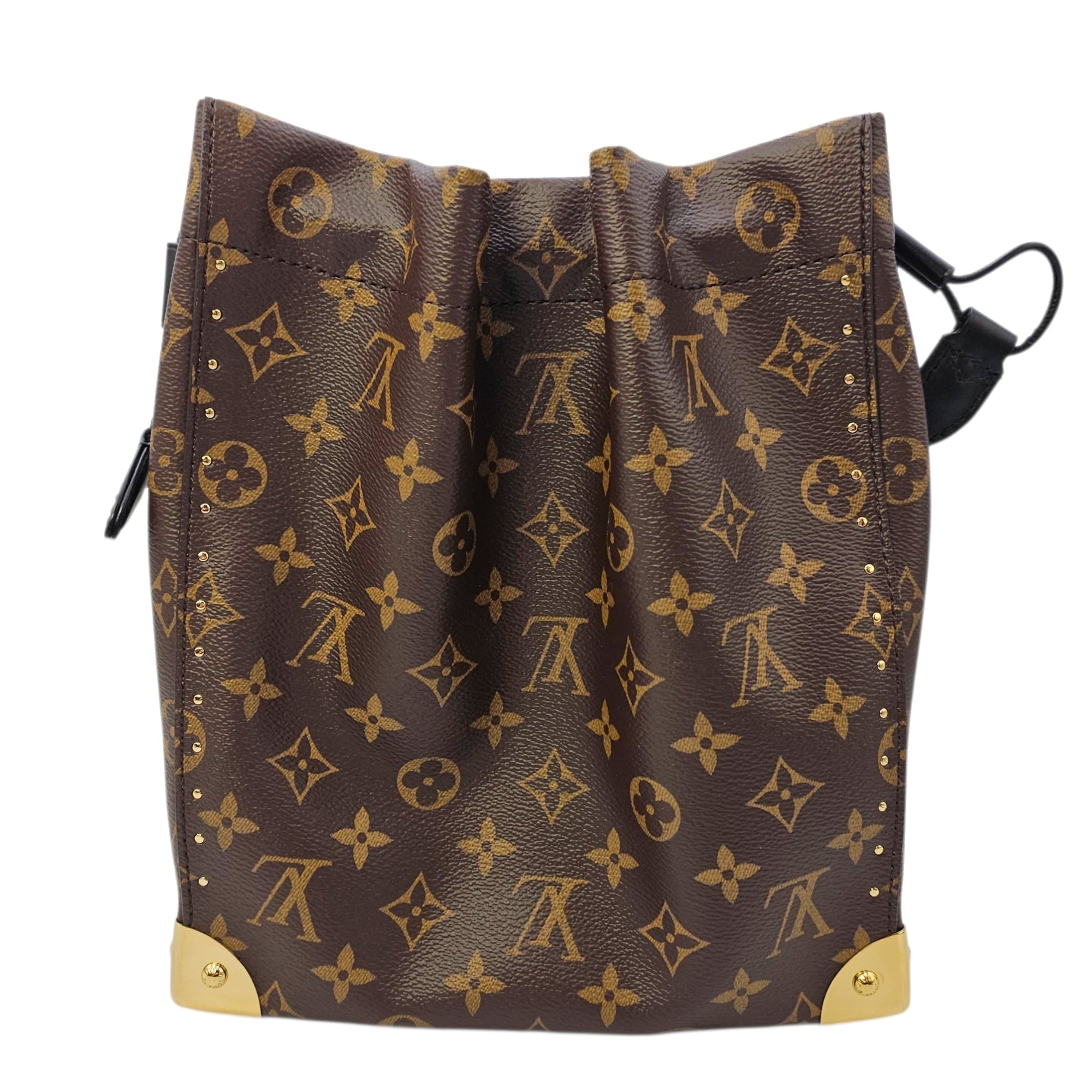 Noe Trunk PM Brown Shoulder Bag in Monogram Coated Canvas Gold hardware CL2605-21302 2