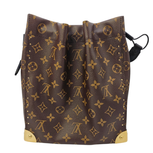 Noe Trunk PM Brown Shoulder Bag in Monogram Coated Canvas Gold hardware CL2605-21302 2