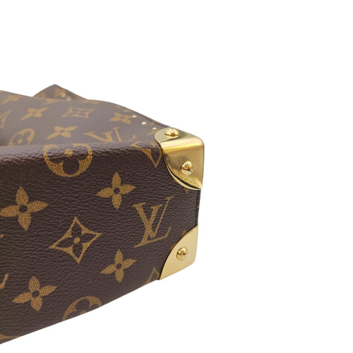 Noe Trunk PM Brown Shoulder Bag in Monogram Coated Canvas Gold hardware CL2605-21302 8