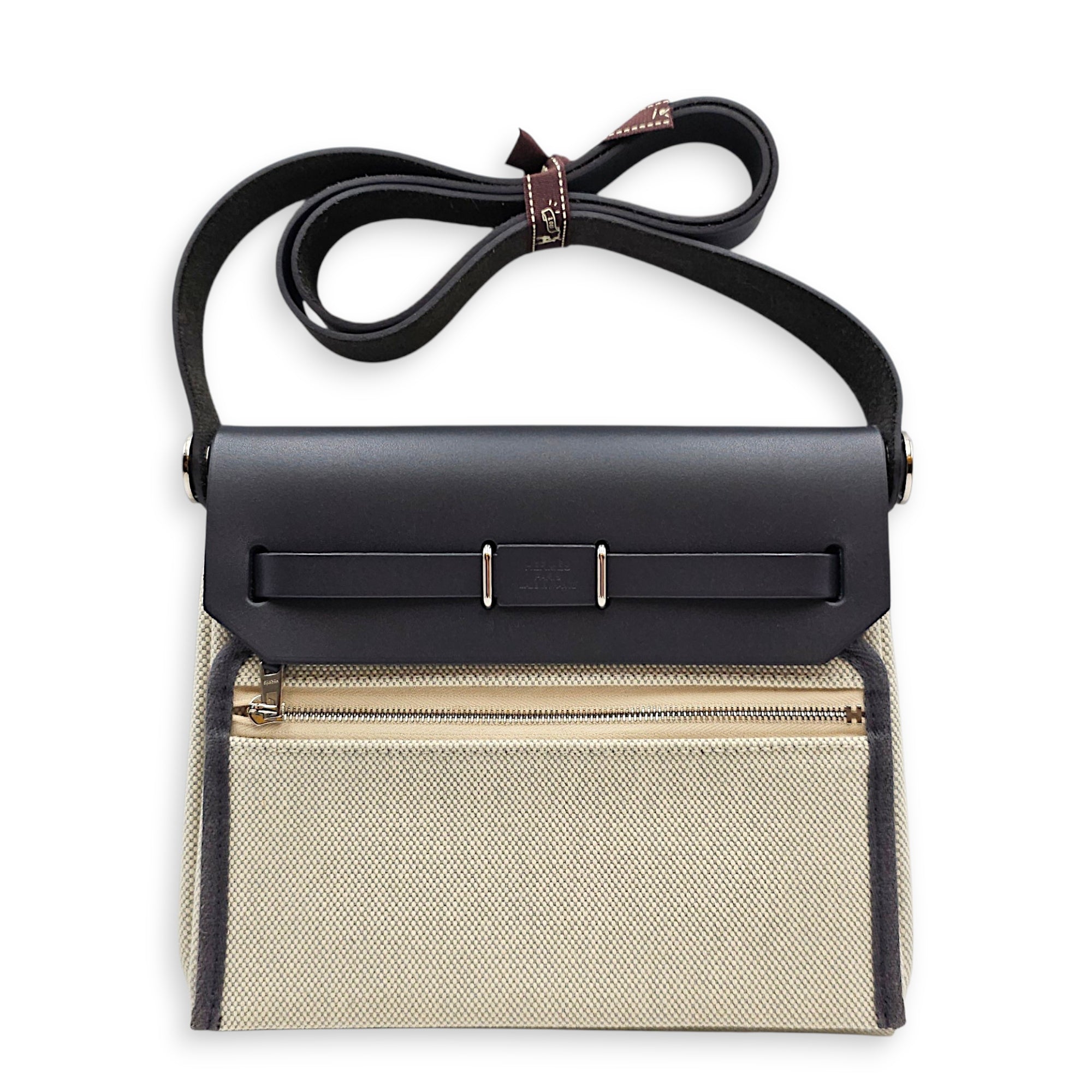 Herbag 20 Ardoise/Ecru-blue glacier in Vache hunter/toile Palladium hardware