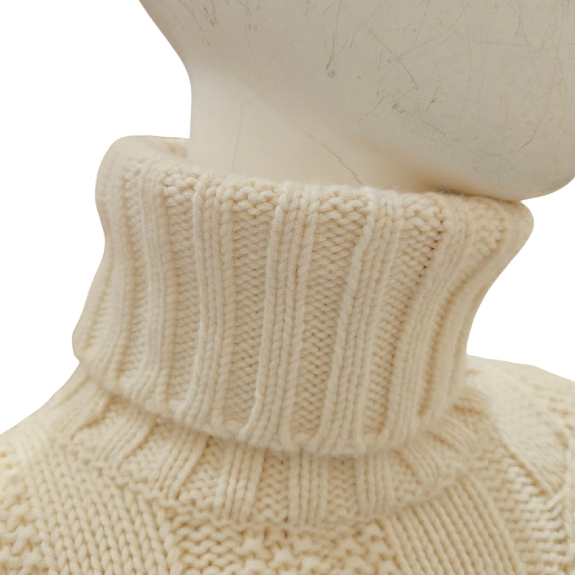 "Yoke Torsade" Turtleneck Sweater XS Ivoire Ready-To-Wear CL2605-21310 3