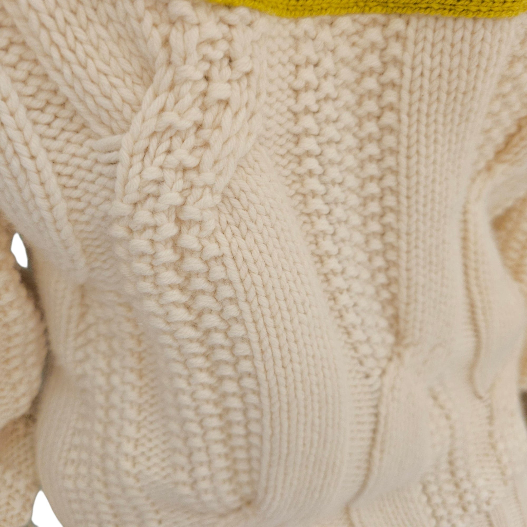 "Yoke Torsade" Turtleneck Sweater XS Ivoire Ready-To-Wear CL2605-21310 4
