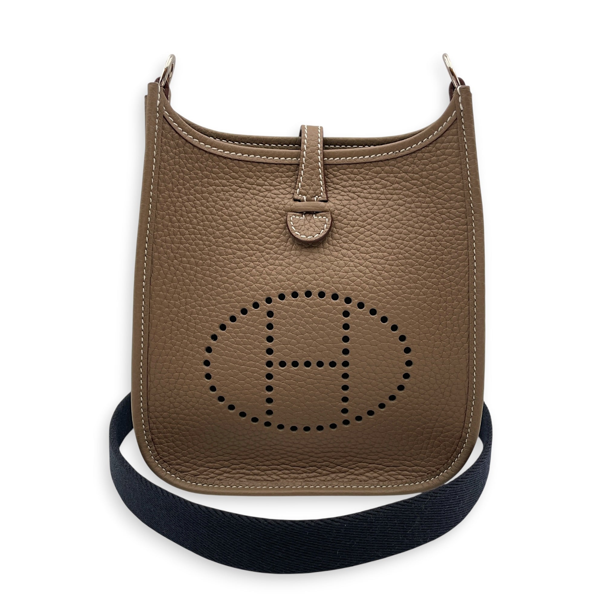 Evelyne Mini Etoupe in Clemence Palladium hardware