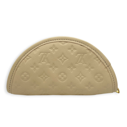 Gyoza Pouch Beige Coin Purse in Calfskin Gold hardware