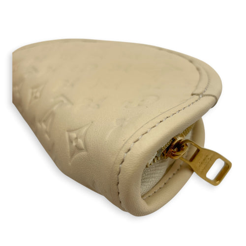 Gyoza Pouch Beige Coin Purse in Calfskin Gold hardware