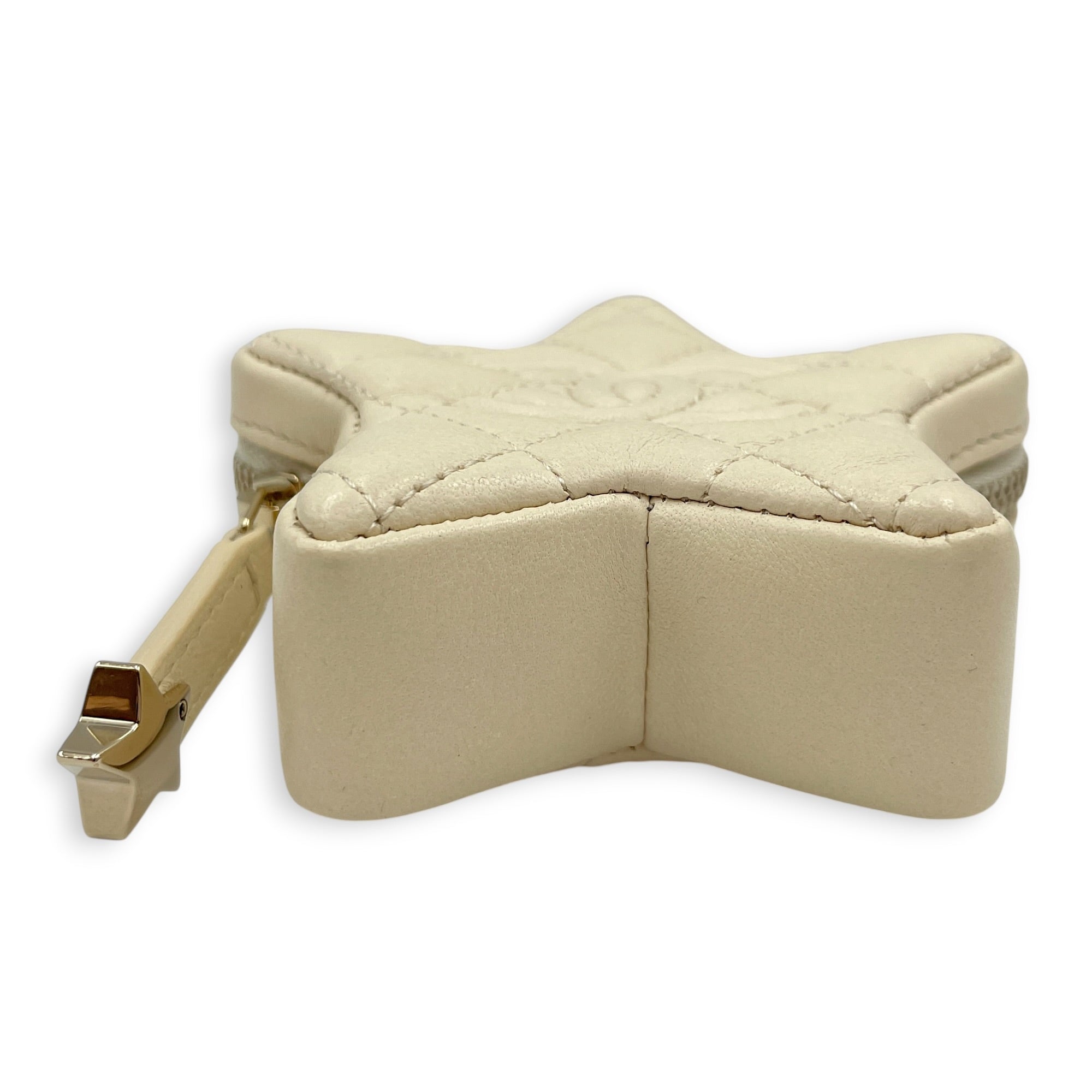 Mini Bag Charm Beige in Lambskin Gold hardware