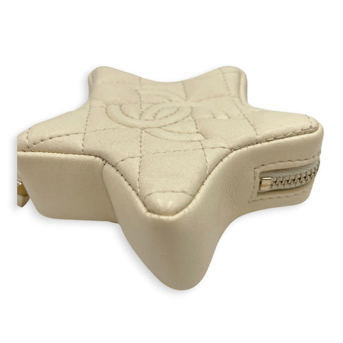 Mini Bag Charm Beige in Lambskin Gold hardware