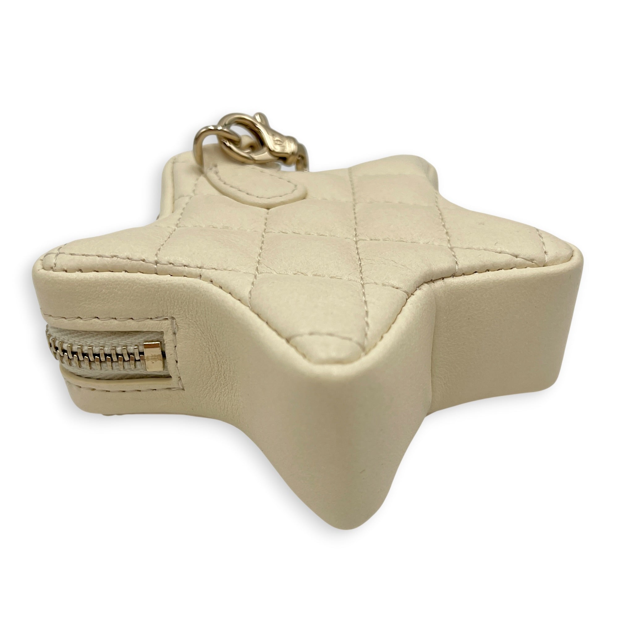 Mini Bag Charm Beige in Lambskin Gold hardware
