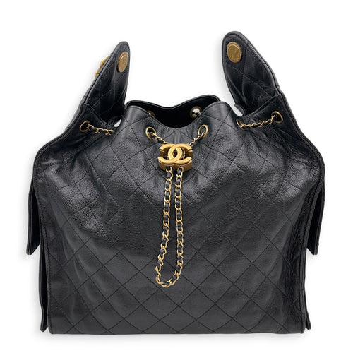 C25 Medium Black Shoulder Bag in Caviar Leather Gold hardware CL2605-21317 1