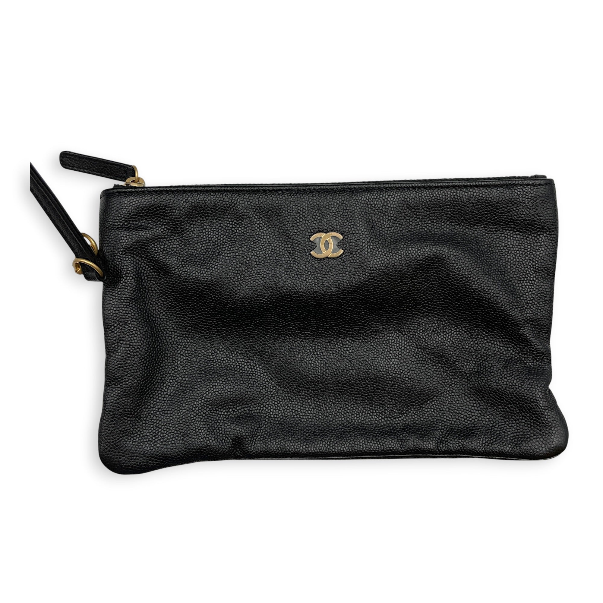 C25 Medium Black Shoulder Bag in Caviar Leather Gold hardware CL2605-21317 10