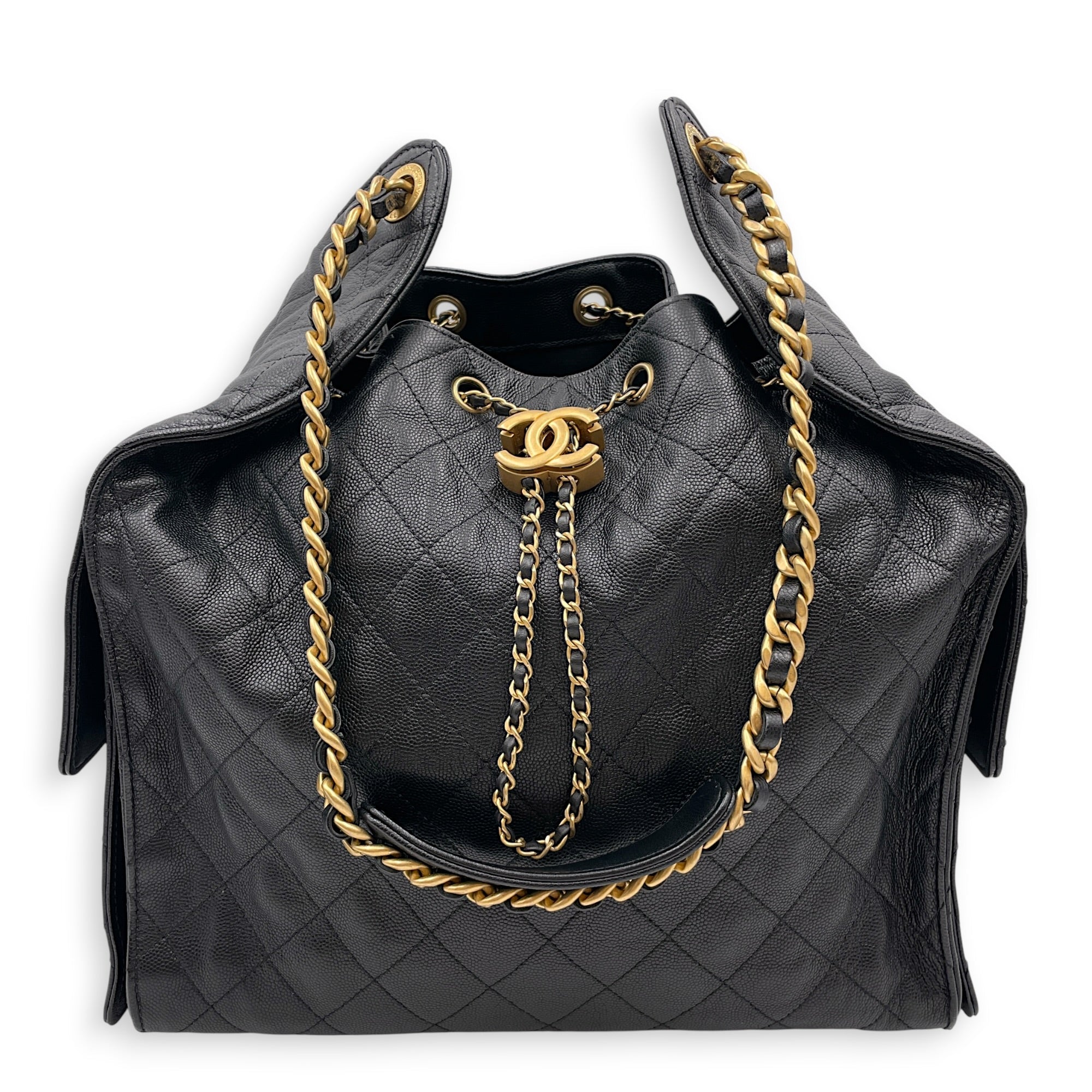 C25 Medium Black Shoulder Bag in Caviar Leather Gold hardware CL2605-21317 11
