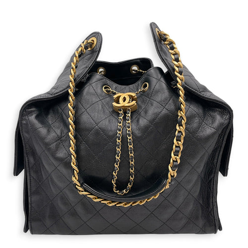 C25 Medium Black Shoulder Bag in Caviar Leather Gold hardware CL2605-21317 11