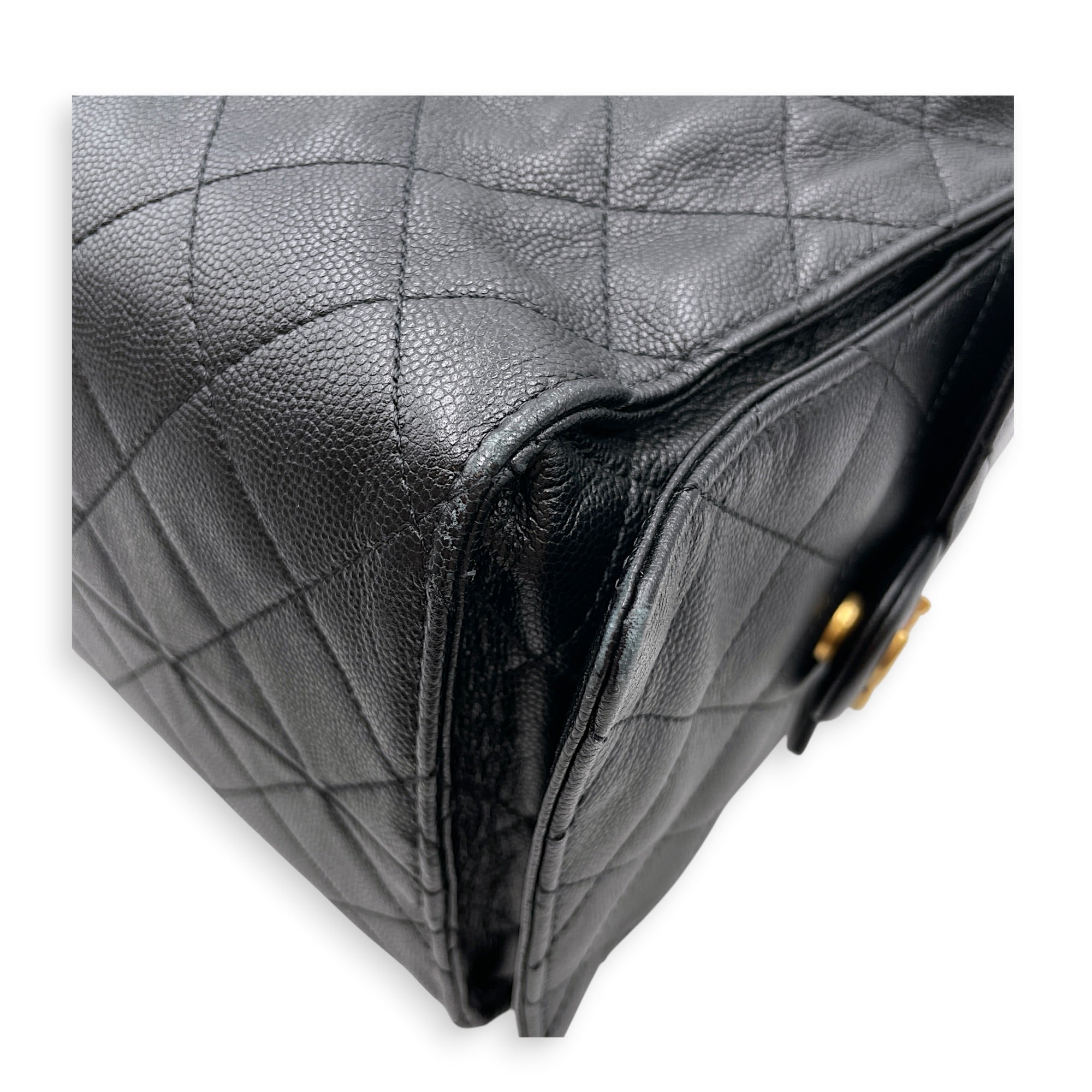 C25 Medium Black Shoulder Bag in Caviar Leather Gold hardware CL2605-21317 12