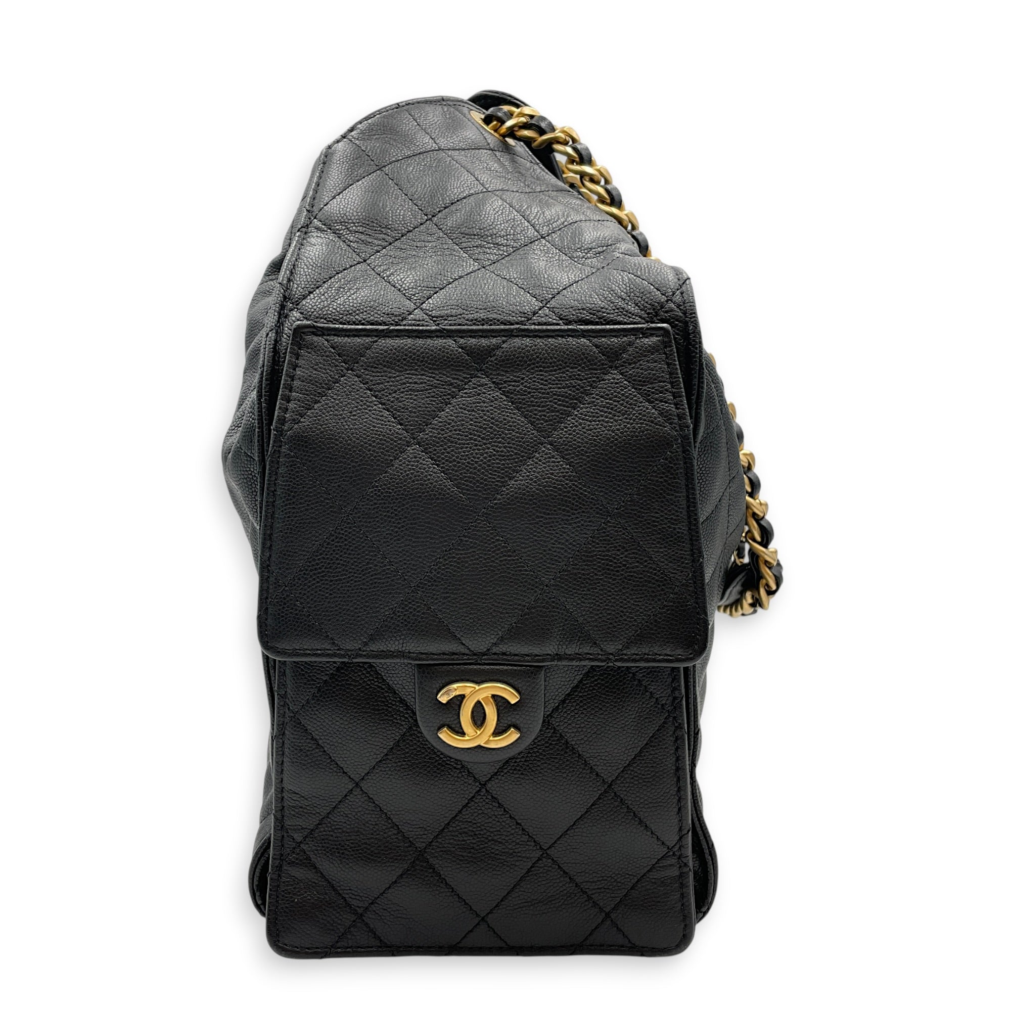 C25 Medium Black Shoulder Bag in Caviar Leather Gold hardware CL2605-21317 6