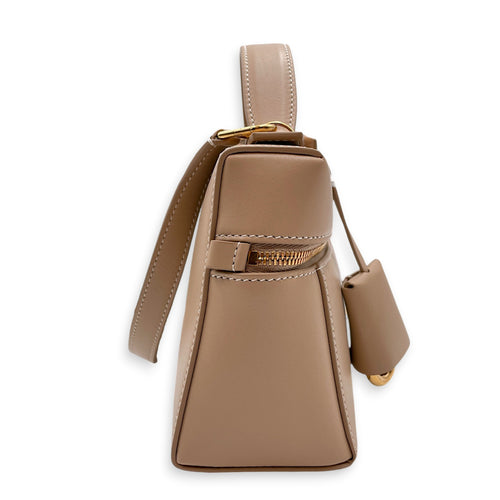 Extra Pocket L23 Beige Crossbody Bag in Calfskin Gold hardware