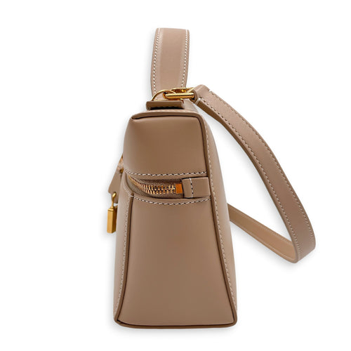 Extra Pocket L23 Beige Crossbody Bag in Calfskin Gold hardware