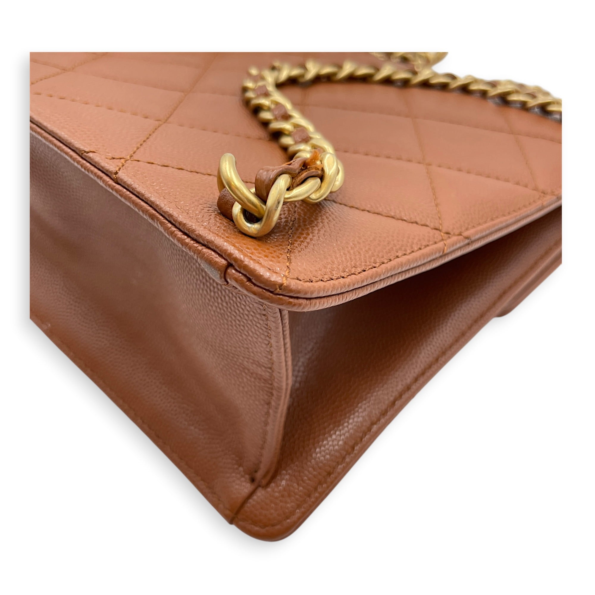 Seasonal Brown Backpack in Caviar Leather Gold hardware CL2605-21322 11